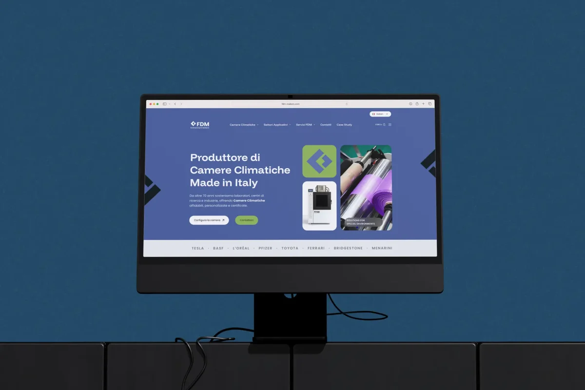 Sito web B2B camere climatiche FDM Environment Makers realizzato da Officine 13